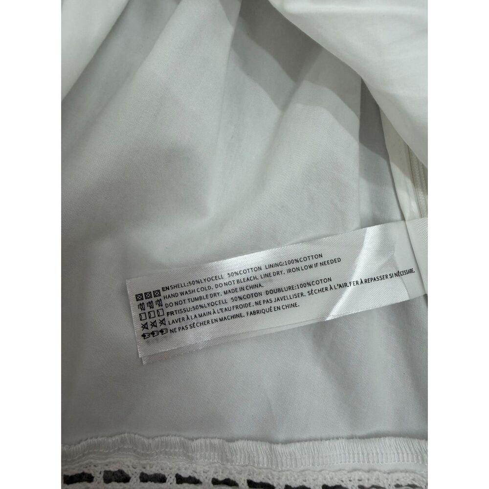 NWOT Anthropologie En Saison Brittany Peplum Top White Button Front Size S - Picture 9 of 10
